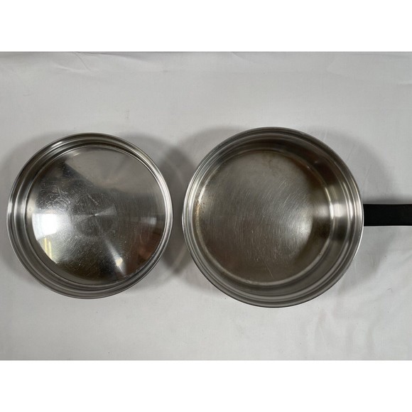 Vintage Prudential Ware 9" Stainless Steel skillet / saute Pan with lid - Picture 5 of 8